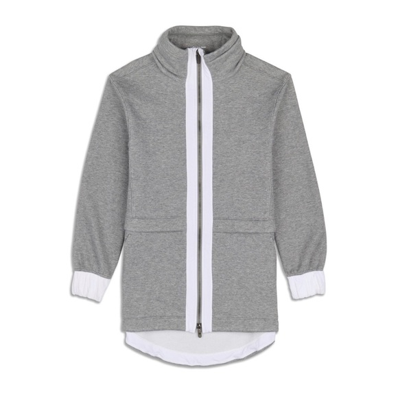 Lululemon Light as Warmth Jacket in Heathered Medium Grey/White—BEAUTIFUL! EUC-6 - Picture 1 of 11